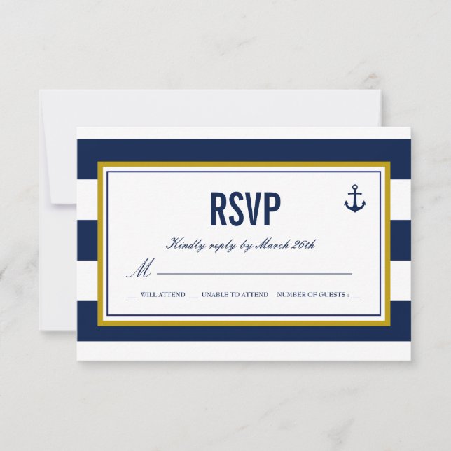 RSVP de Âncora do Estilo Náutico (Frente)