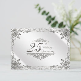RSVP de Aniversário de 25 de Silver Flourish