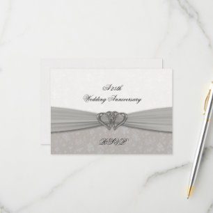 RSVP de Aniversário do Casamento de 25 Damask