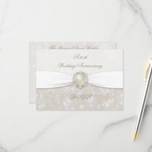 RSVP de Aniversário do Casamento de 30 Damask