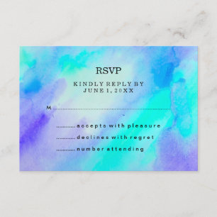 RSVP de aparência de cor de água azul e turquesa