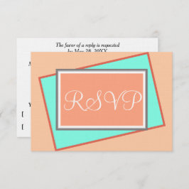 RSVP de aparência em camadas geométricas azuis Can