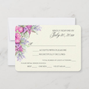 RSVP de Aquarela do Buquê de Casamento