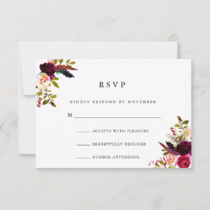 RSVP de Aquarela Floral Burgundy
