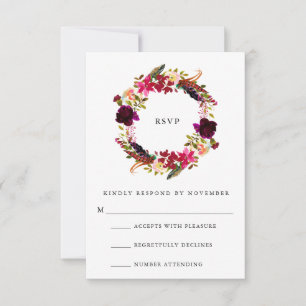 RSVP de Aquarela Floral Burgundy