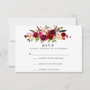 RSVP de Aquarela Floral Burgundy