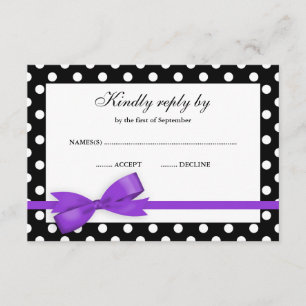 RSVP de Arco de Bolinhas roxo e preto