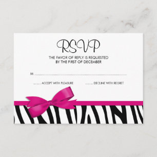 RSVP de Arco Impresso Rosa-Quente Zebra