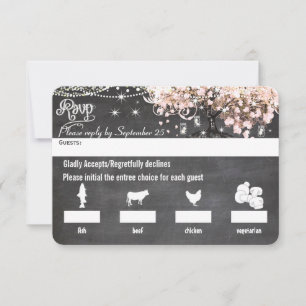 RSVP de Árvore Folha de Coração Pink Escolha do Me