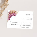 RSVP de Boho Floral Roxo<br><div class="desc">Envie este cartão de refeição RSVP de Boho Floral Purple, elegante e com aquarela, com seus convites para casamentos e festas, incluindo Festas de formatura. com um fundo branco. Veja nossa coleção para a opção de refeição.</div>