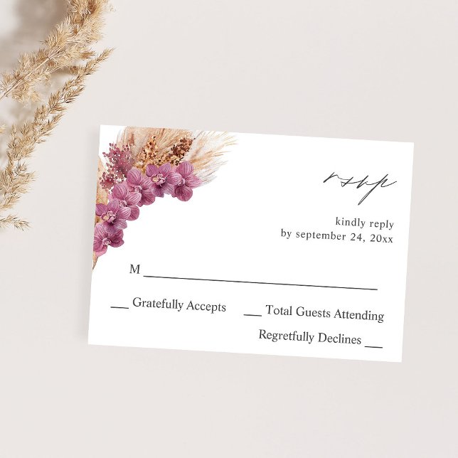 RSVP de Boho Floral Roxo (Criador carregado)