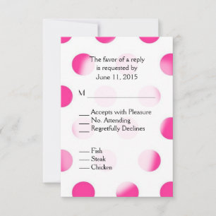 RSVP de Bolinhas rosa com opções de entrada
