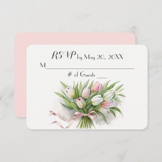 RSVP de Buquê de Casamento de Tulip (Frente/Verso)