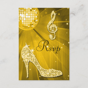 RSVP de Cabeçalhos do Sparkle de Disco Dourado