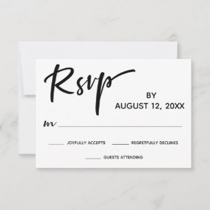 RSVP de Caligrafia Moderna com Dourada Faixa de Vo