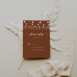 RSVP de Caligrafia Russo Luzes Terracotta