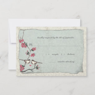 RSVP de Carinho de Cerejeira Rosa e Azul