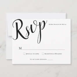 RSVP de Cartão de Resposta de Casamento Elegante M