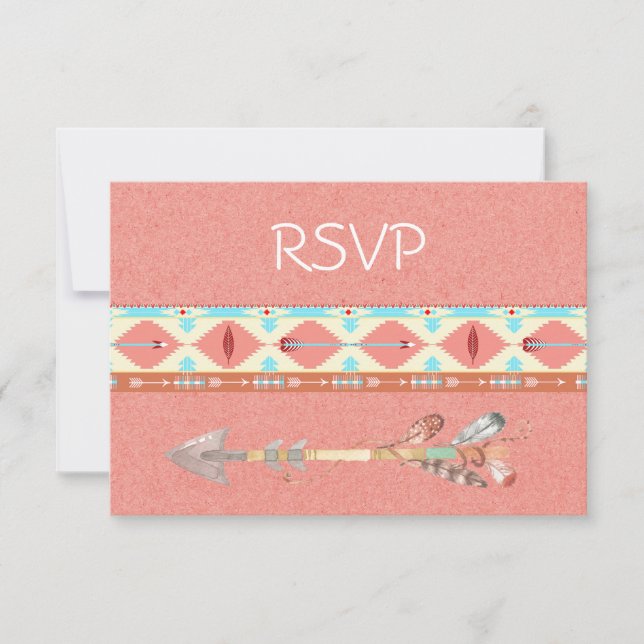 RSVP de Casamento Americano Nativo (Frente)