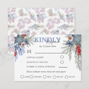 RSVP de Casamento Aquarela de Verdura de Inverno R