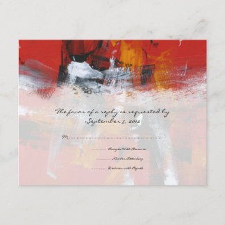 RSVP de Casamento Artístico Vermelho e Negro