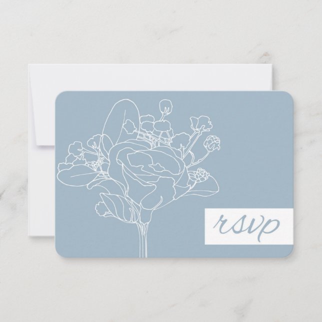 RSVP de Casamento (Azul de Diamante) (Frente)