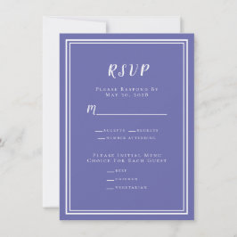 RSVP de Casamento Azul de Periwinkle Moderno Minim