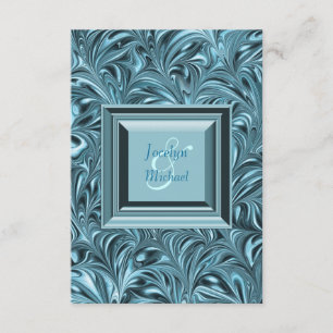 RSVP de Casamento Azul de Teal Azul Elegante