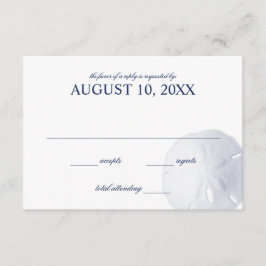 RSVP de Casamento Azul do Marinho Dólar de Areia