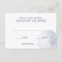 RSVP de Casamento Azul do Marinho Dólar de Areia