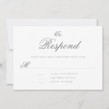 RSVP de Casamento B W Clássico Mínimo Moderno Eleg