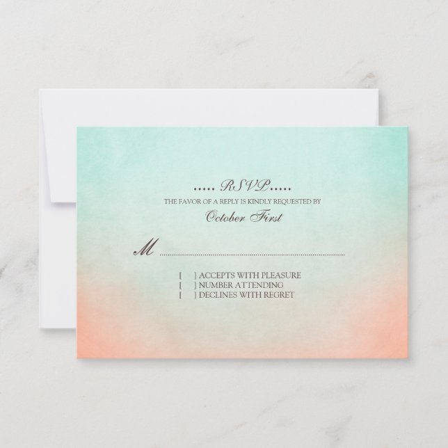 RSVP de Casamento Boêmian da Casa da Mint e Peach (Frente)