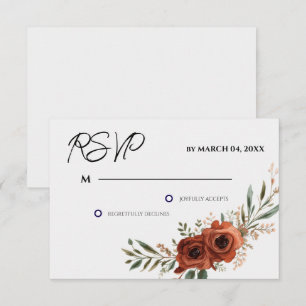 RSVP de Casamento Boho Floral Terracota Mal-humora