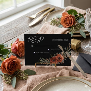 RSVP de Casamento Boho Floral Terracota Mal-humora