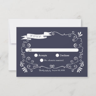 RSVP de Casamento Boho Swirls (Altereable Color)