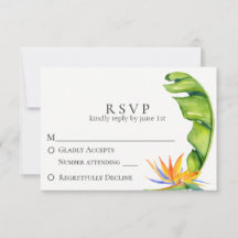RSVP de Casamento Botânico da Ilha Tropical