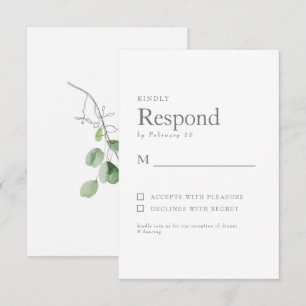 RSVP de Casamento Branco de primavera Botânica
