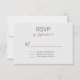 RSVP de Casamento Branco e Violet