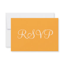 RSVP de Casamento Branco Laranja