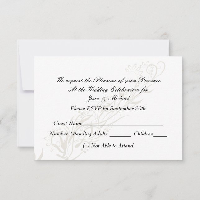 RSVP de casamento branco popular (Frente)