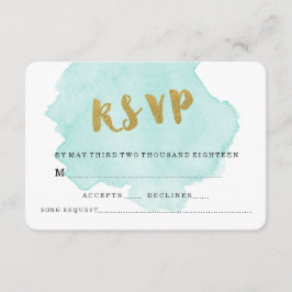RSVP DE CASAMENTO BRUTO Dourado E TEAL