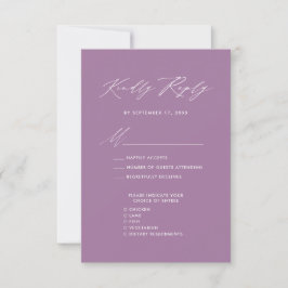 RSVP de Casamento Chic Minimalista do Script Elega