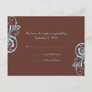 RSVP de Casamento Chic Turquoise e Brown