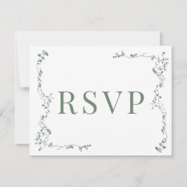 RSVP de Casamento Clássico de Folha Floral Elegant