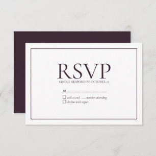 RSVP de Casamento Clássico de Plum Formal