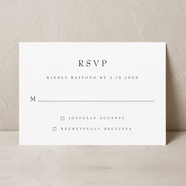 RSVP de Casamento Clássico Elegante Moderno Simple (Criador carregado)