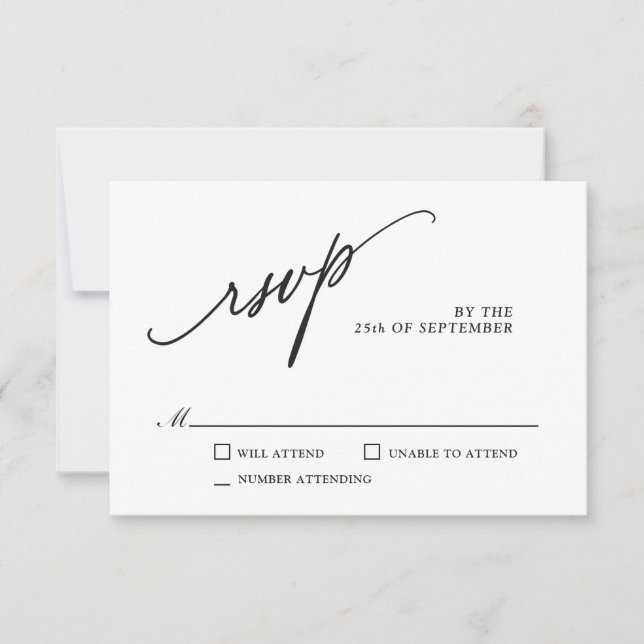 RSVP de Casamento Clássico Moderno Simples (Frente)
