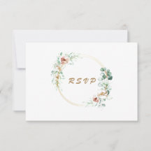 RSVP de casamento com aguarela de eucalipto