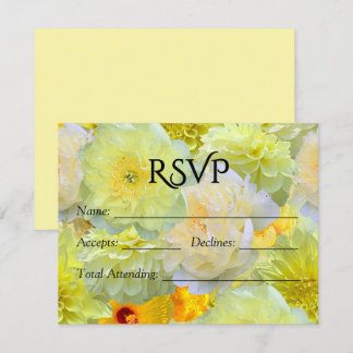 RSVP de Casamento com Aquarela Floral Amarela Maio