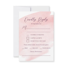 RSVP de Casamento com Aquarela Rosa Bege